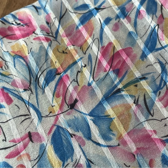 Graff California Floral Vintage 80s‎ Pastel Prairie Skirt Pockets sz 14 Made USA - Picture 13 of 14